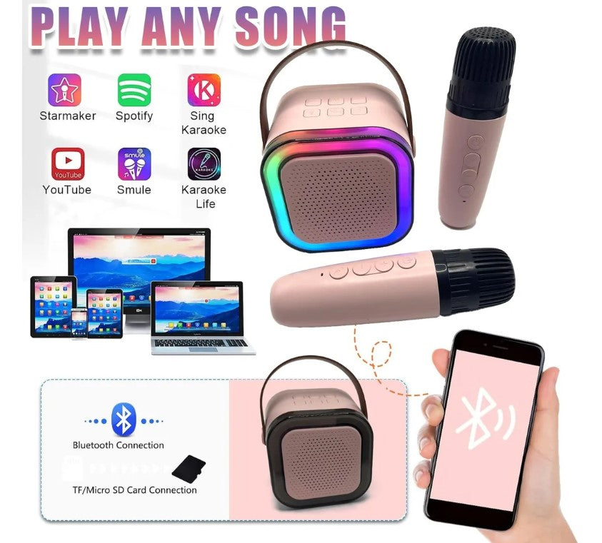 Parlante Karaoke Inalambrico 2 Microfono