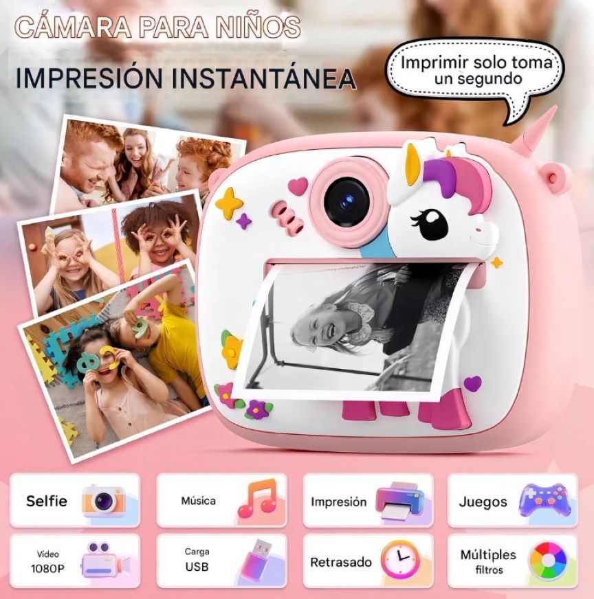 Camara Instantanea Para Niños Unicornio