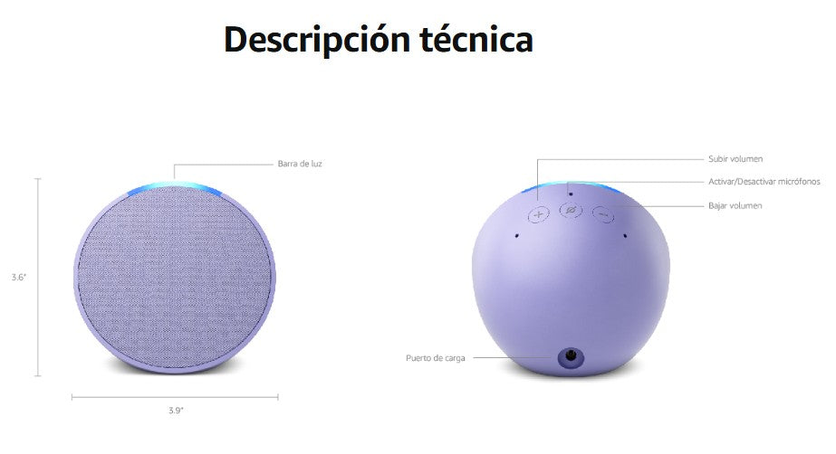 Amazon Echo Pop Alexa Asistente Parlante